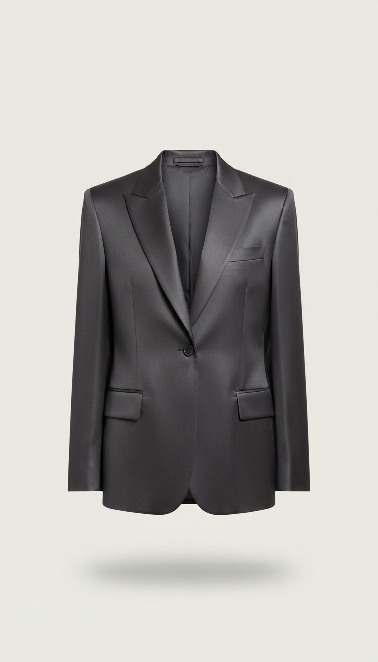 Silk tailored blazer with satin lining